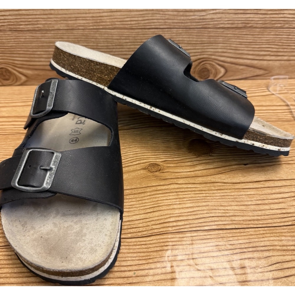 SANITA 'Ibiza' Black Leather‎ Slide Sandals EUR 44 Men’s 10.5-11